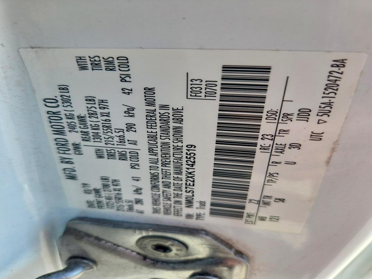 2019 FORD TRANSIT CONNECT