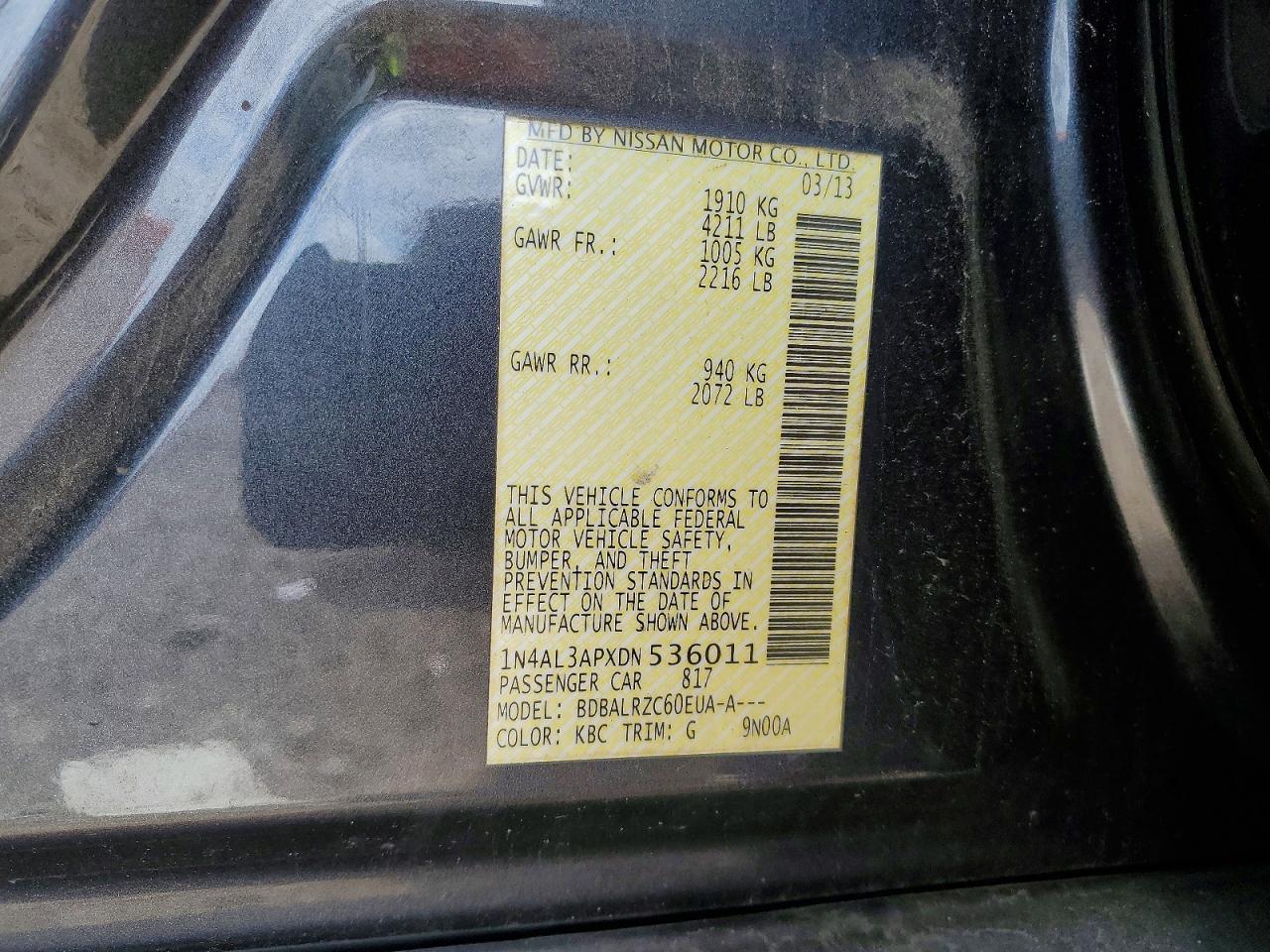 2013 NISSAN ALTIMA