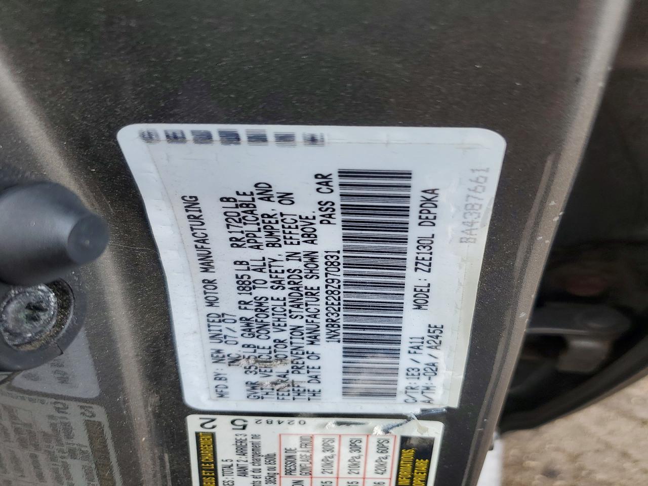 2008 TOYOTA COROLLA