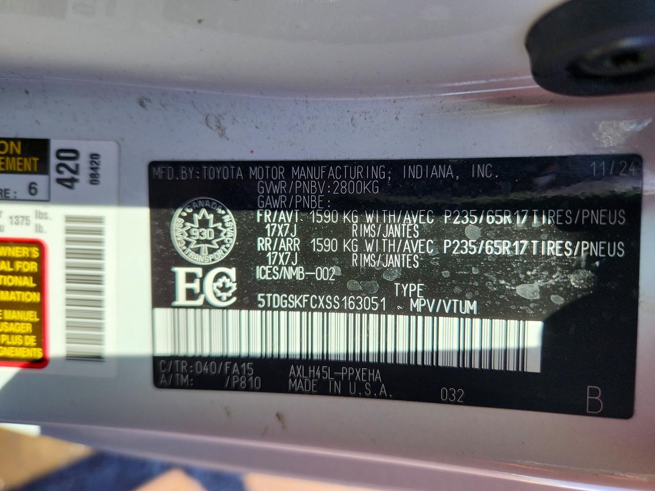 2025 TOYOTA SIENNA