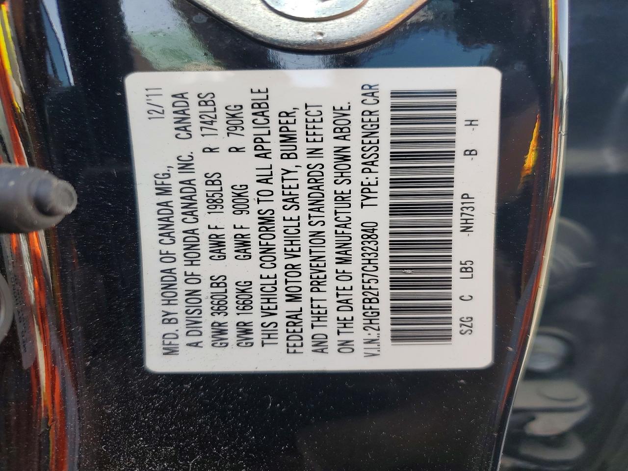 2012 HONDA CIVIC