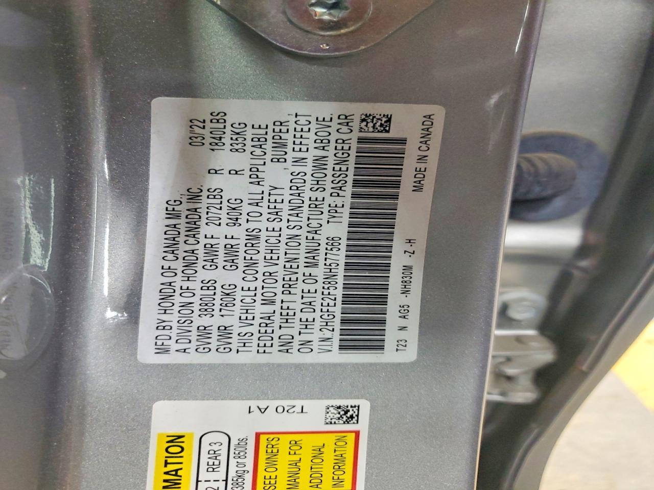 2022 HONDA CIVIC