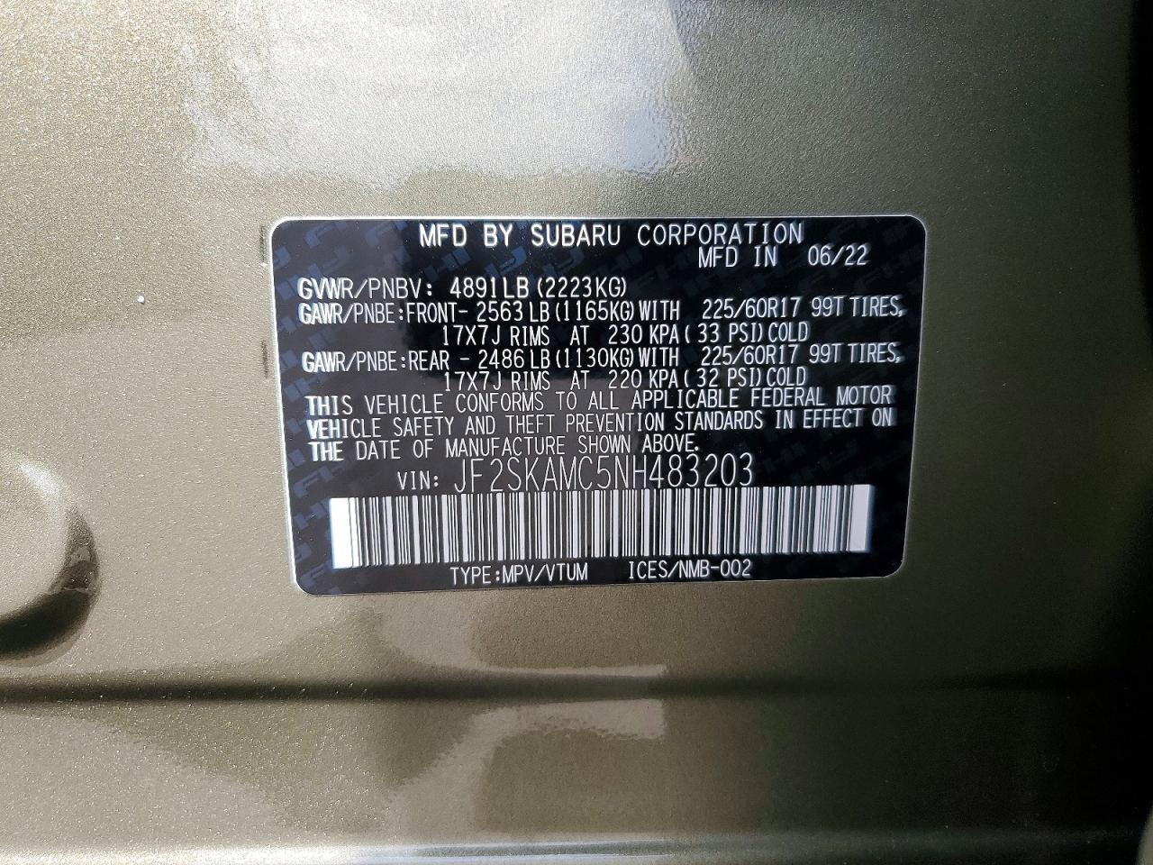 2022 SUBARU FORESTER