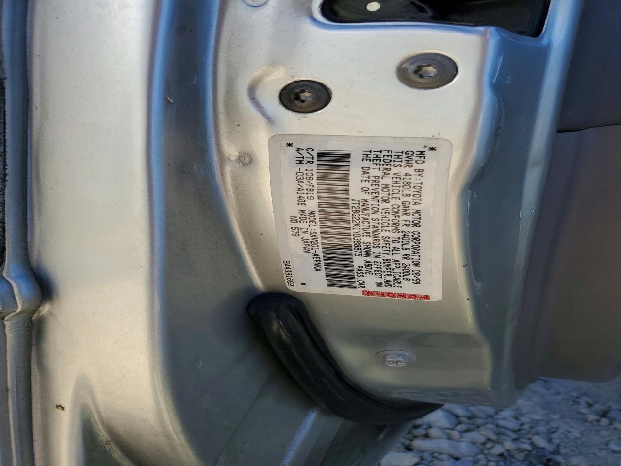 2000 TOYOTA CAMRY