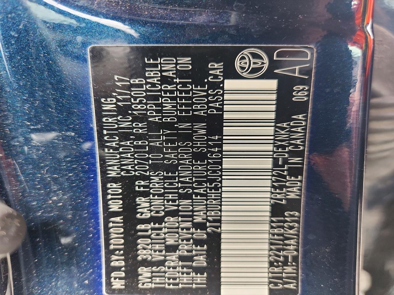 2018 TOYOTA COROLLA