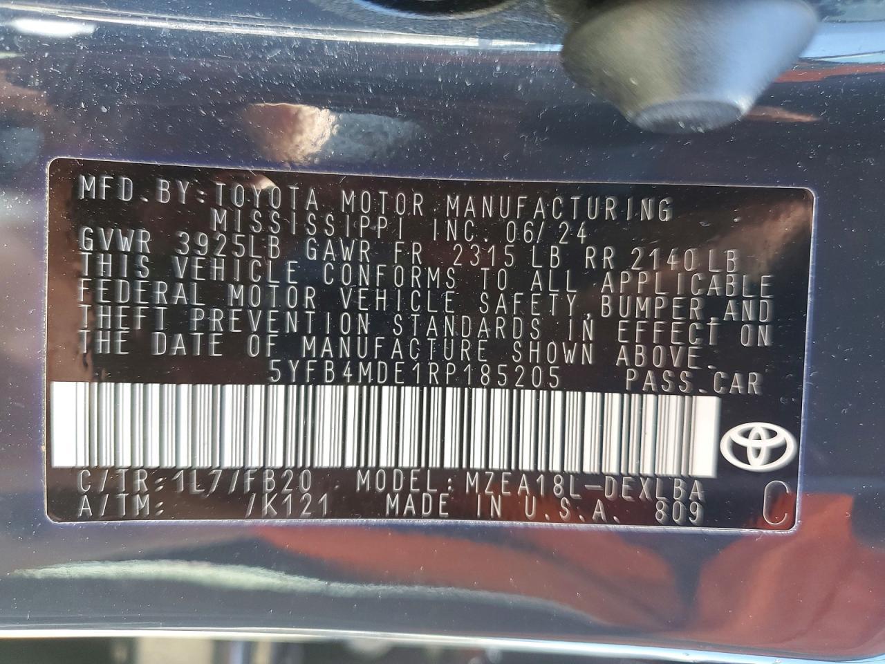 2024 TOYOTA COROLLA