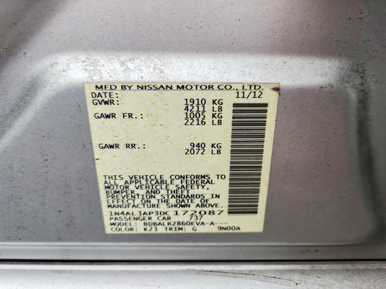 2013 NISSAN ALTIMA