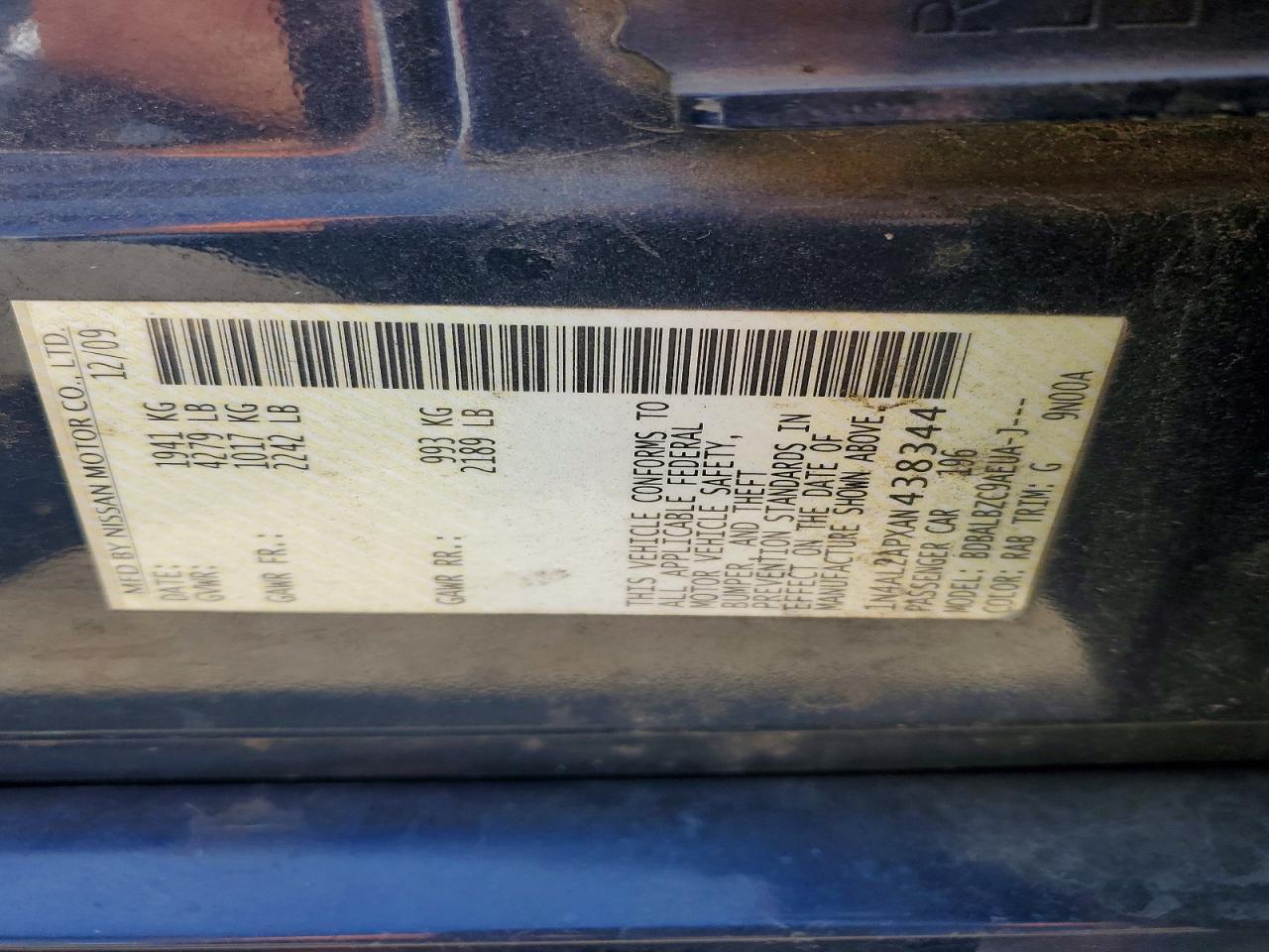 2010 NISSAN ALTIMA