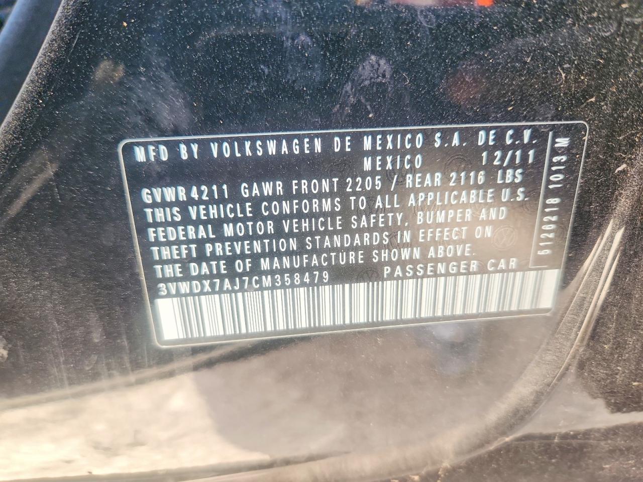 2012 VOLKSWAGEN JETTA