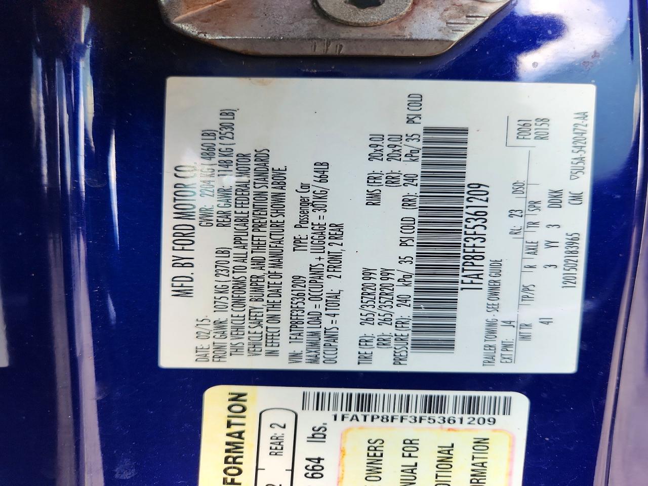 2015 FORD MUSTANG