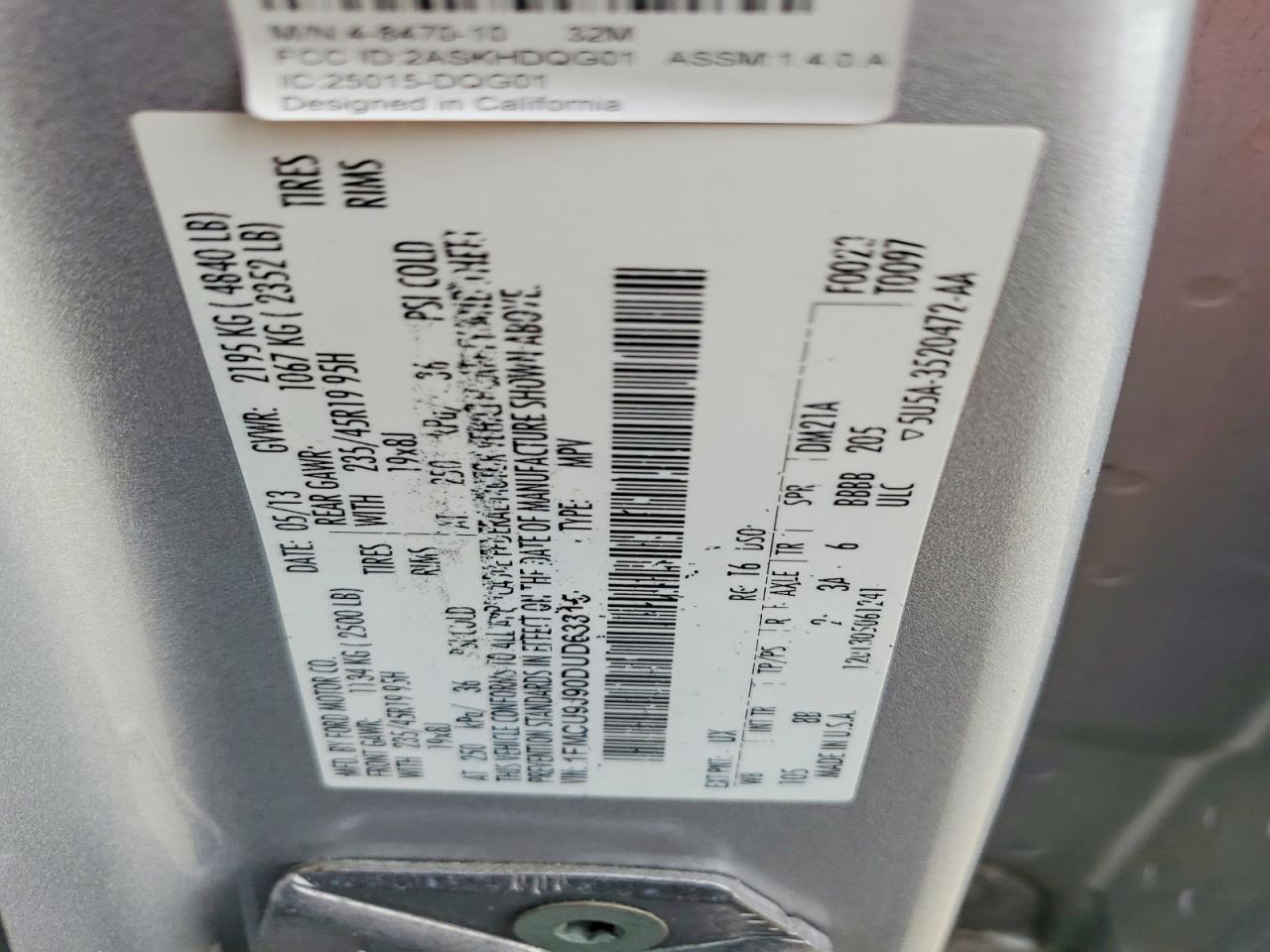 2013 FORD ESCAPE