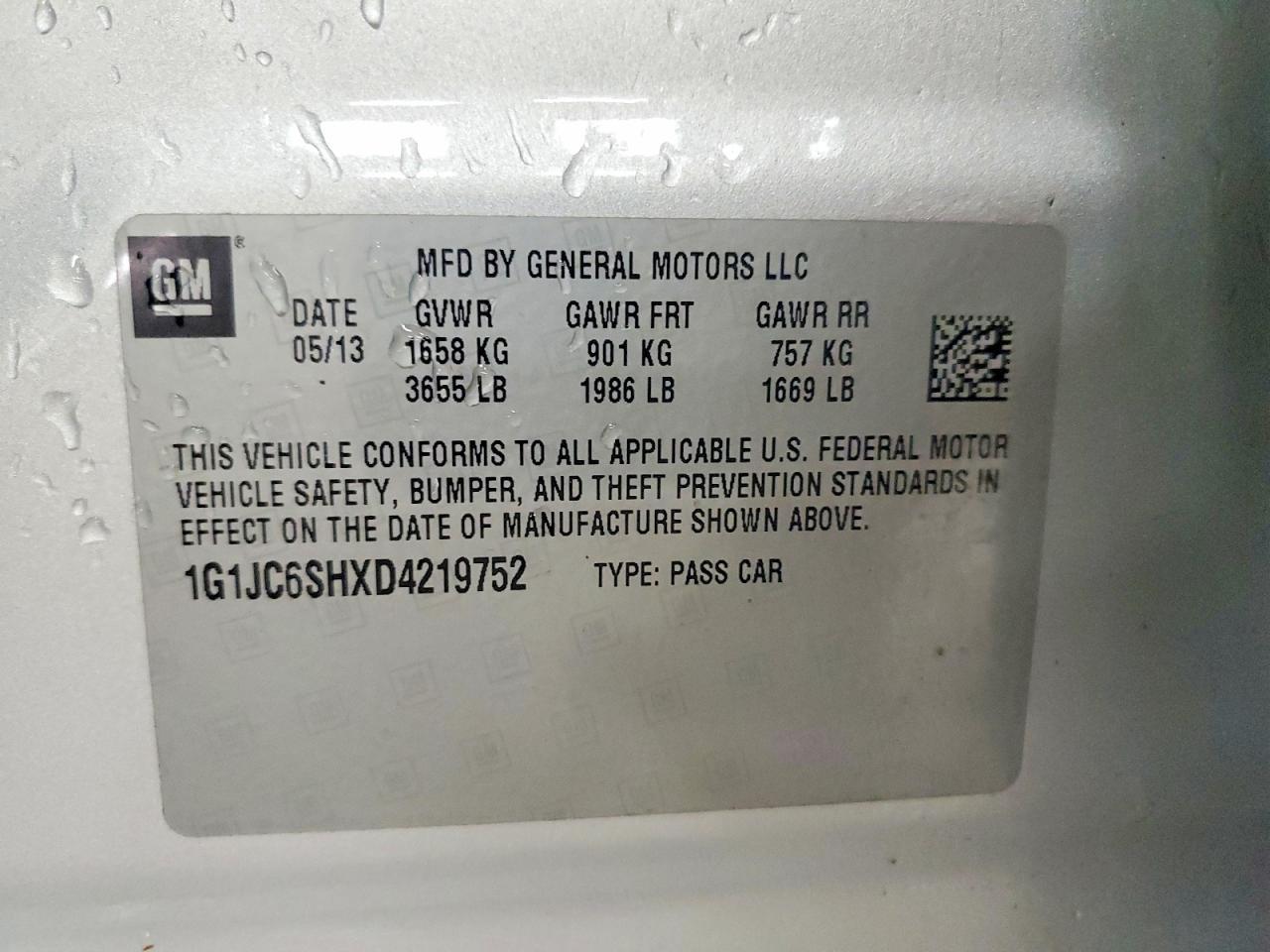 2013 CHEVROLET SONIC