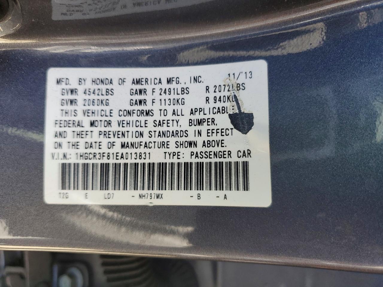 2014 HONDA ACCORD