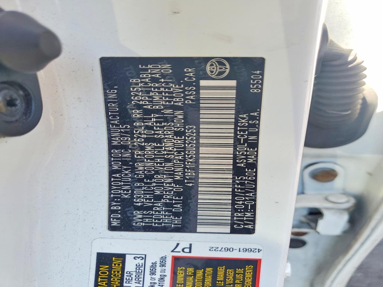 2016 TOYOTA CAMRY