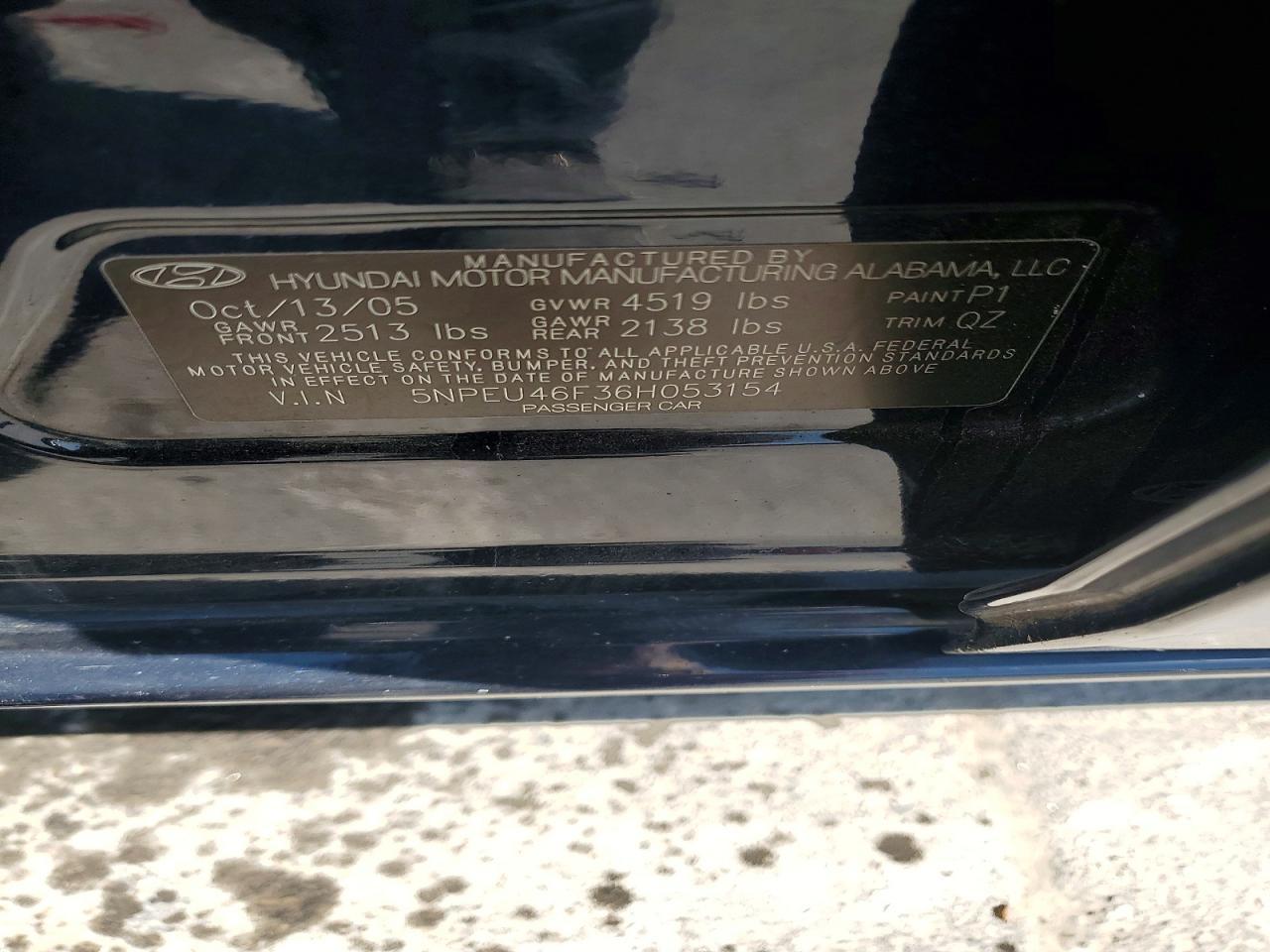 2006 HYUNDAI SONATA