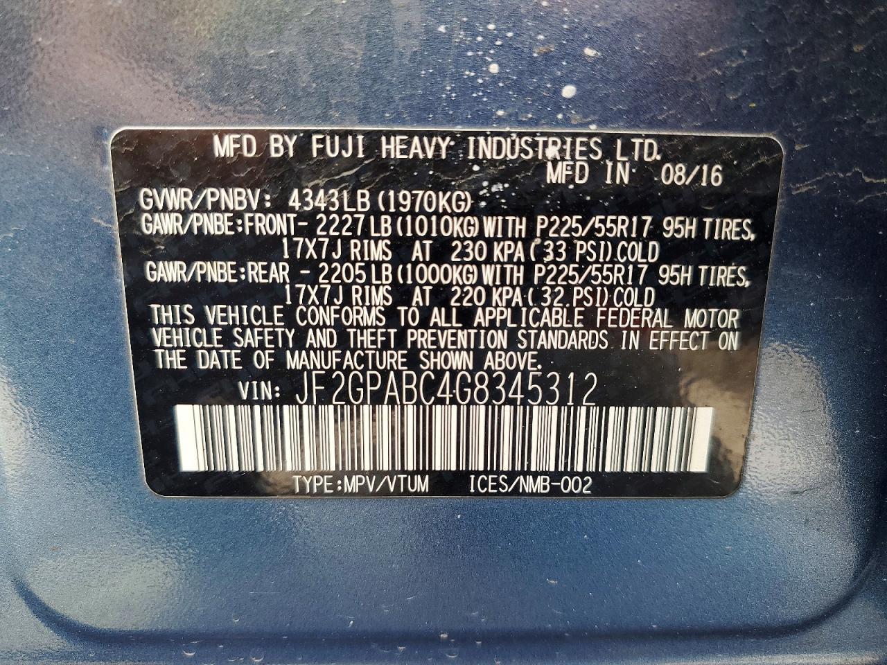 2016 SUBARU Crosstrek