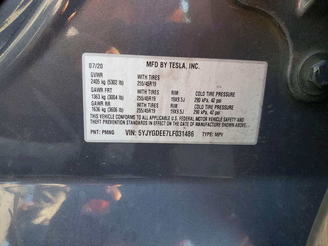 2020 TESLA MODEL Y