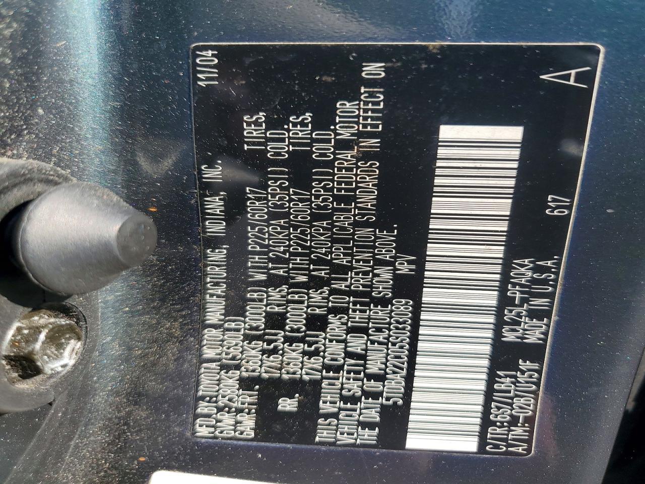 2005 TOYOTA SIENNA