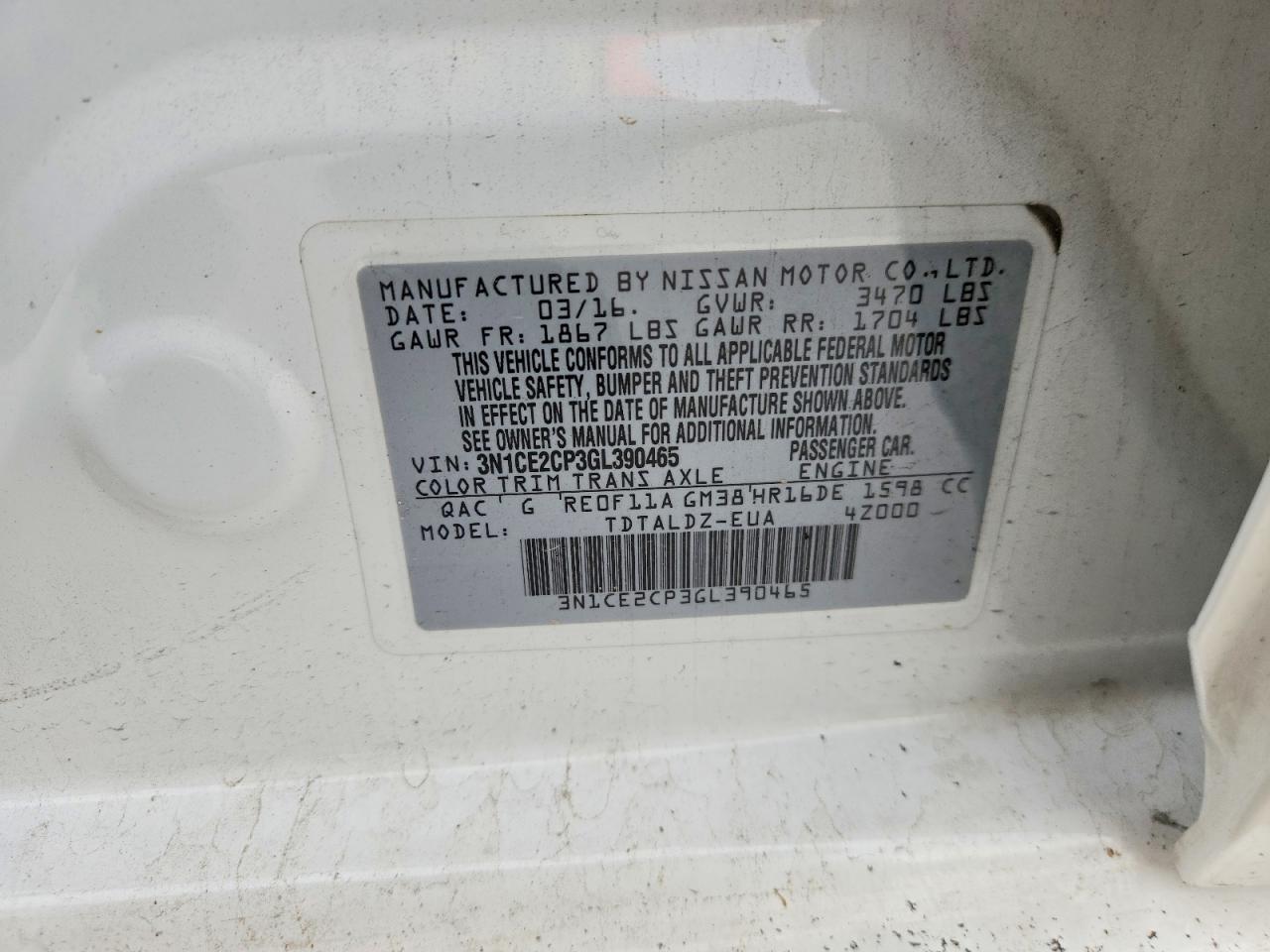2016 NISSAN Versa Note