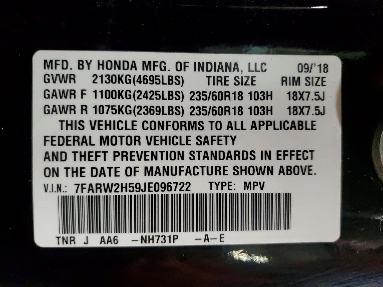 2018 HONDA CR-V