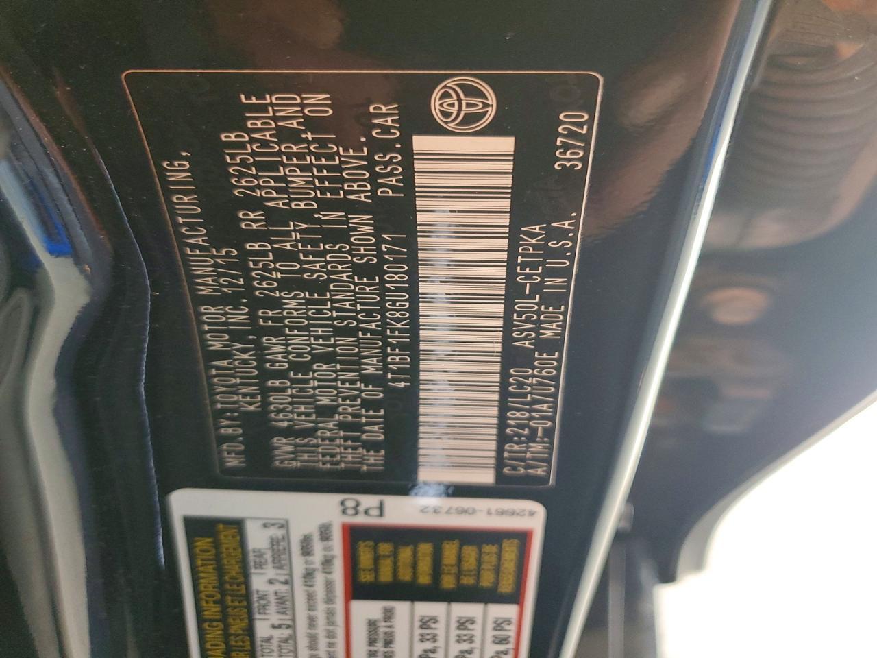 2016 TOYOTA CAMRY