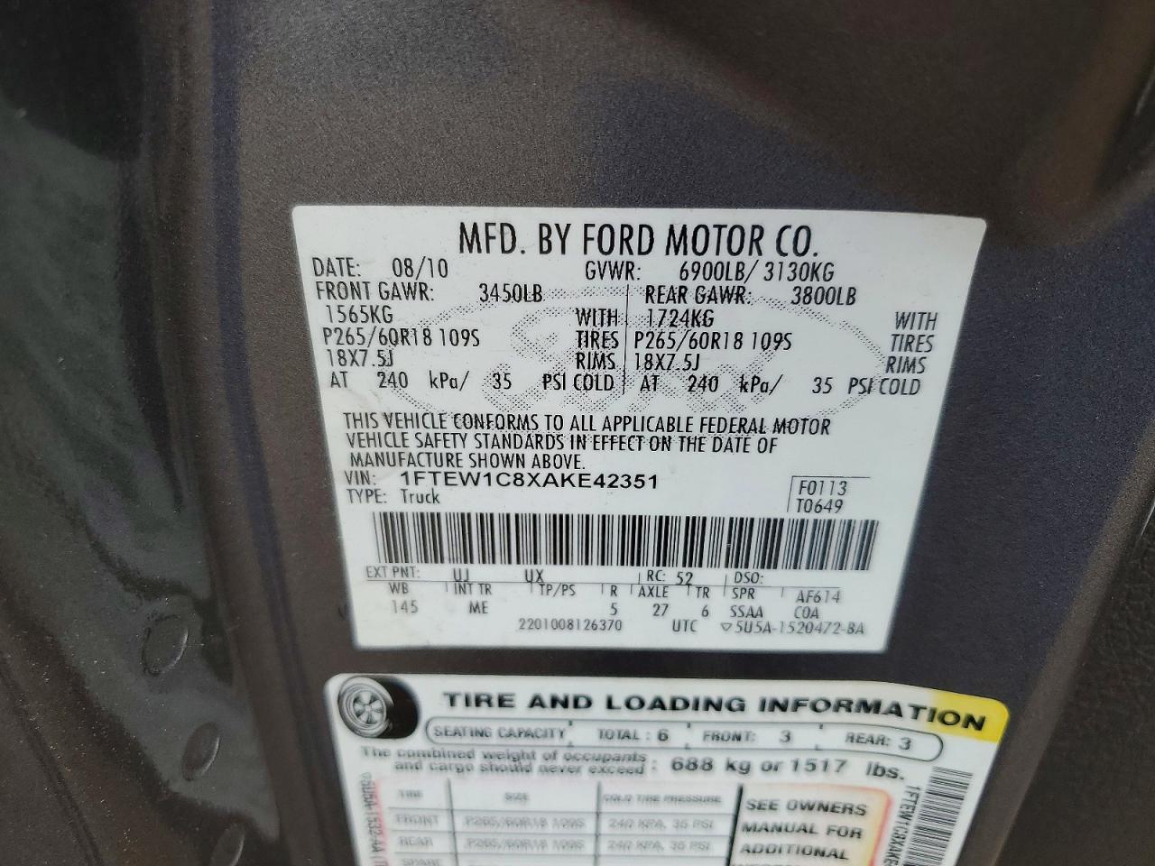 2010 FORD F-150 Lightning