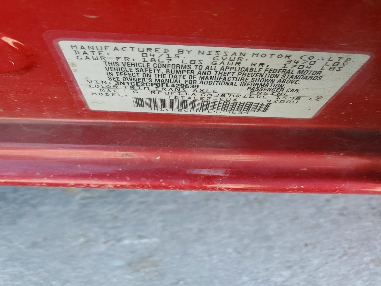 2015 NISSAN Versa Note