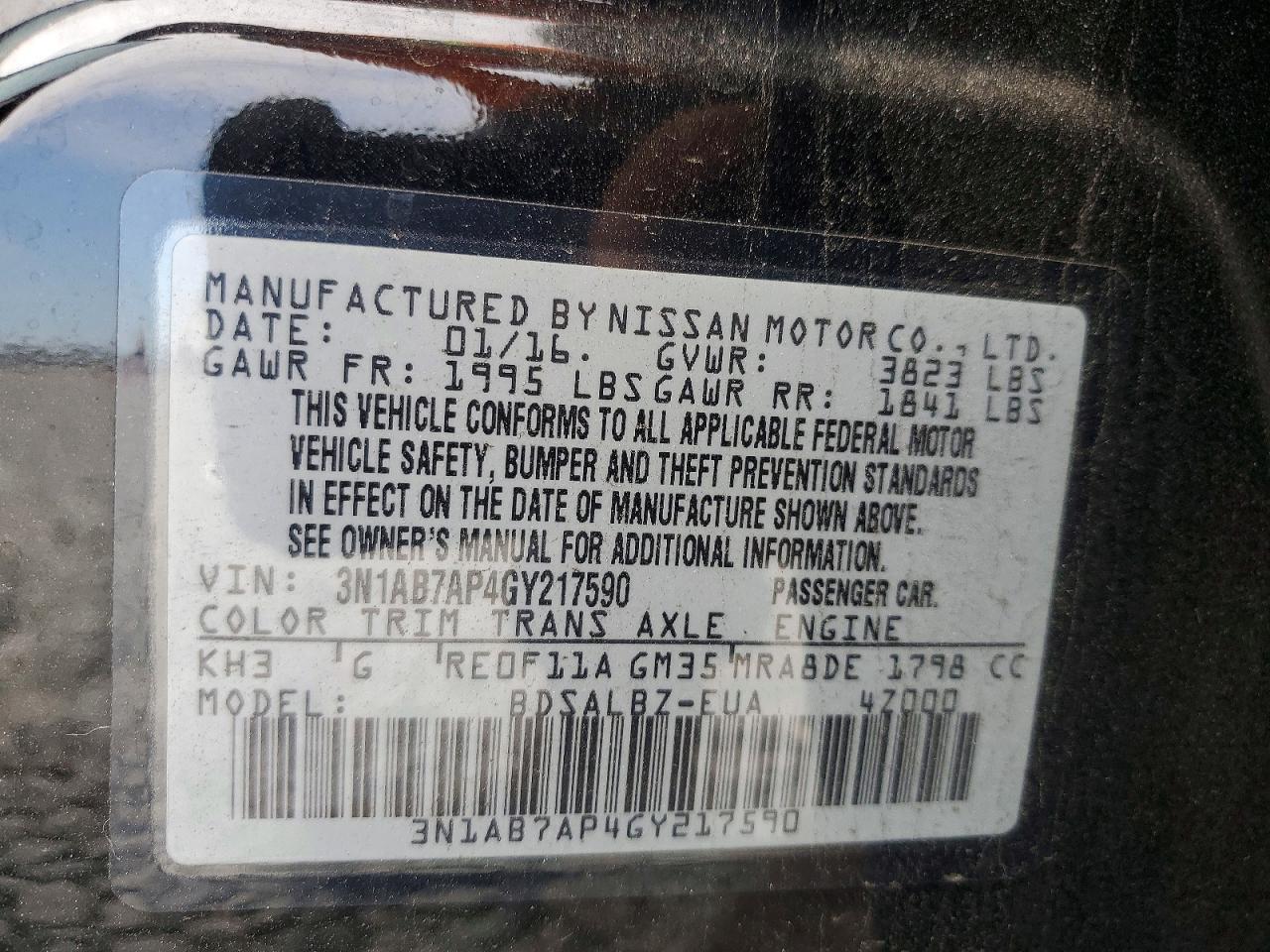 2016 NISSAN SENTRA
