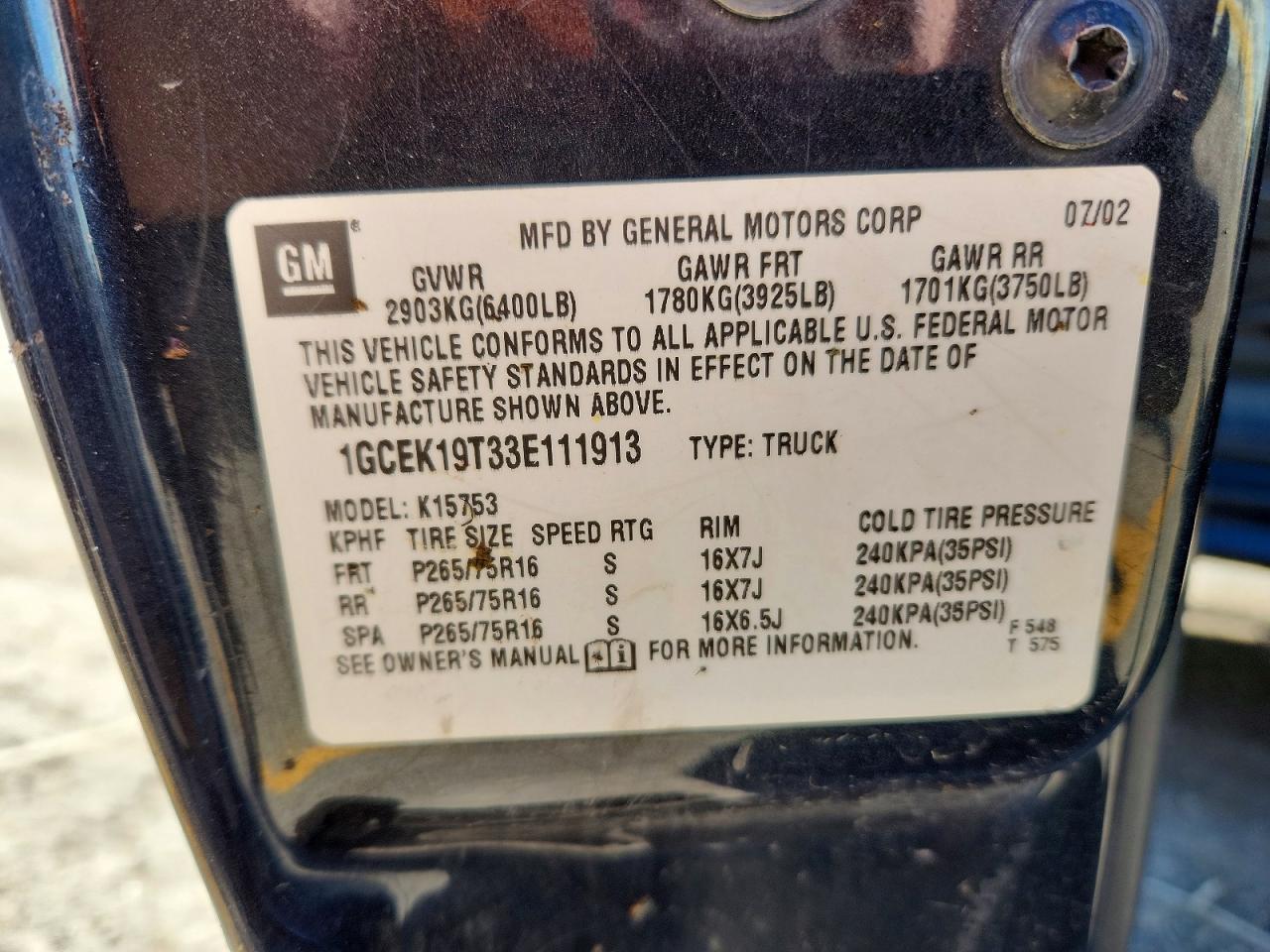 2003 CHEVROLET Silverado