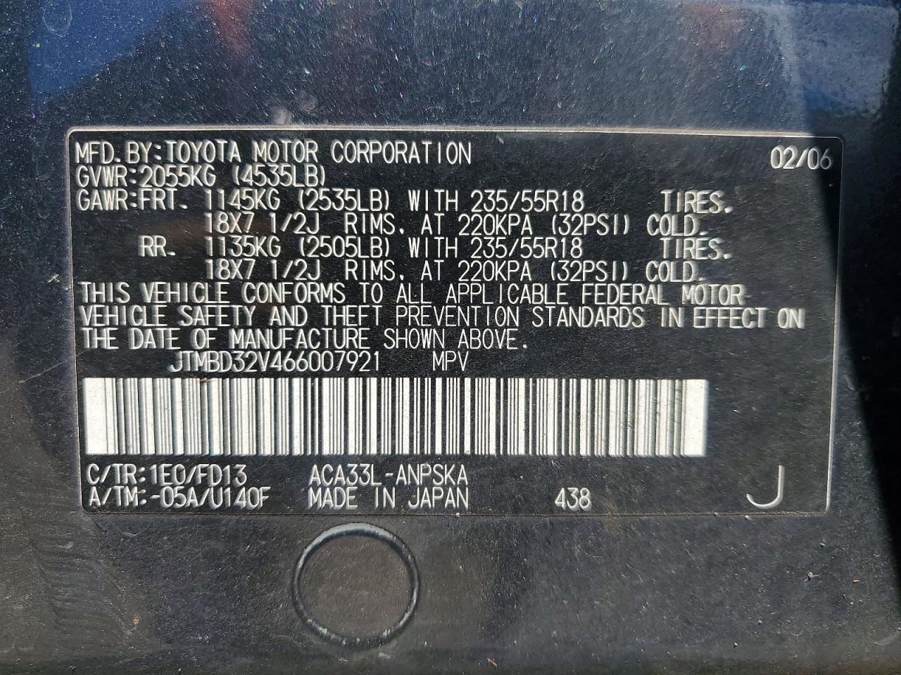2006 TOYOTA RAV4