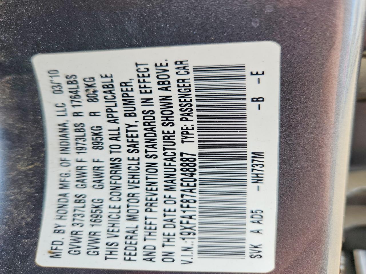 2010 HONDA CIVIC
