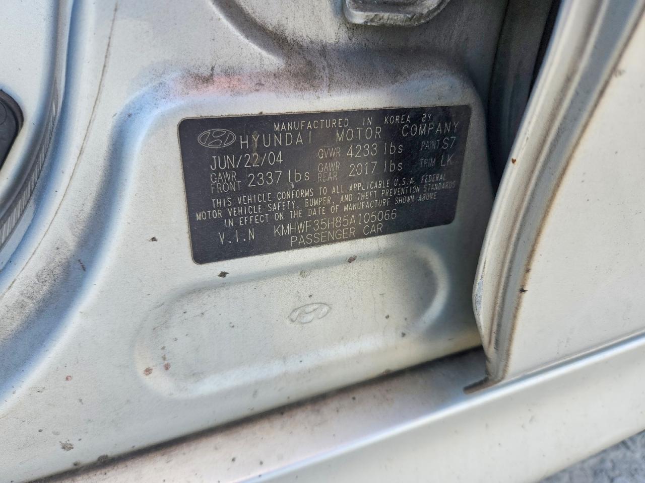 2005 HYUNDAI SONATA