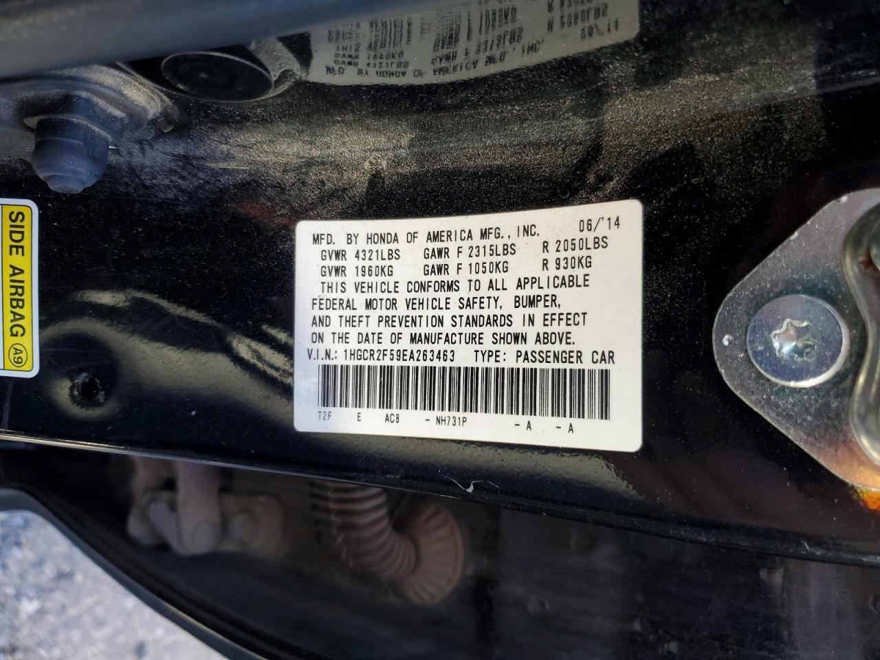 2014 HONDA ACCORD