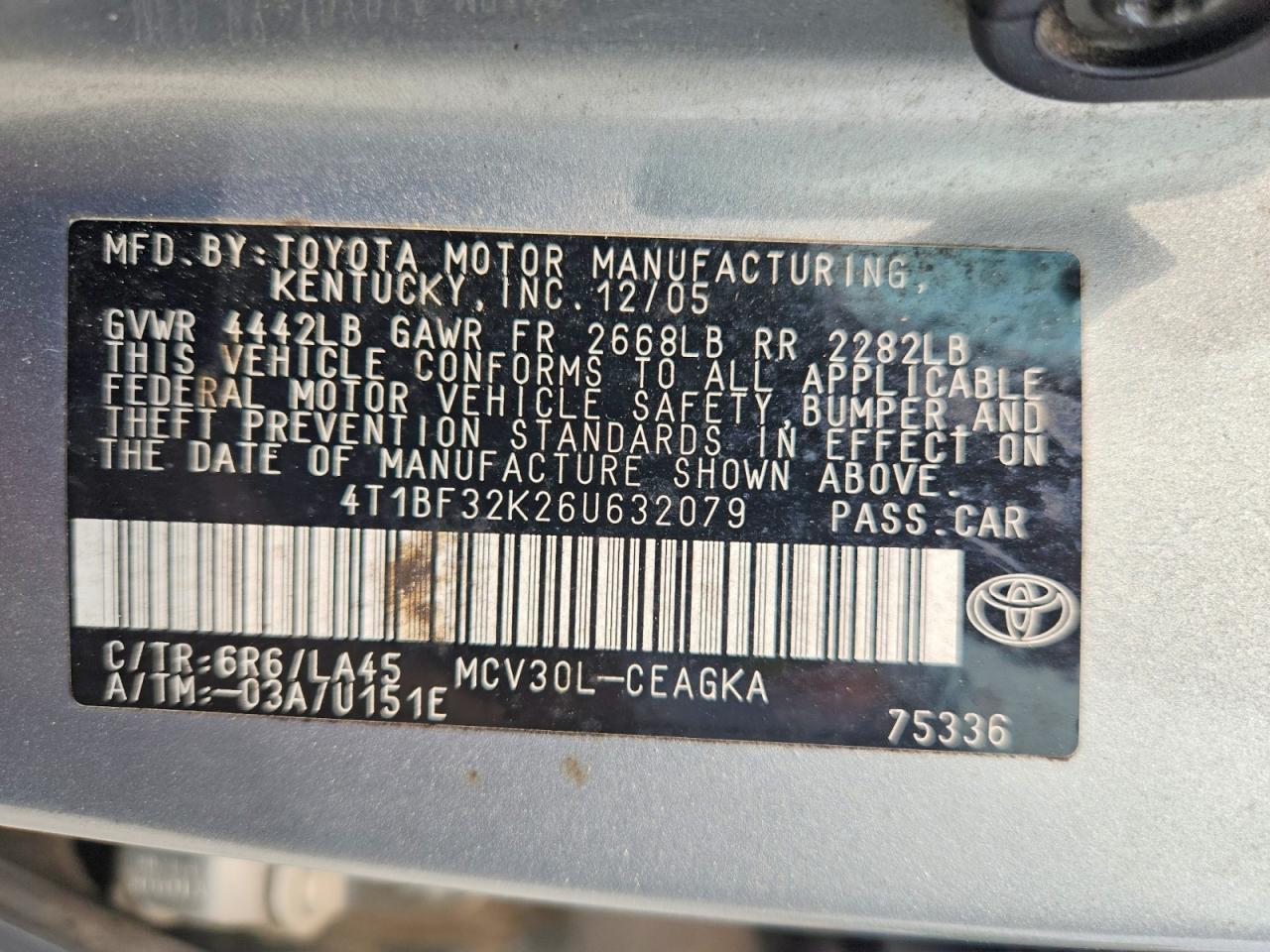 2006 TOYOTA CAMRY