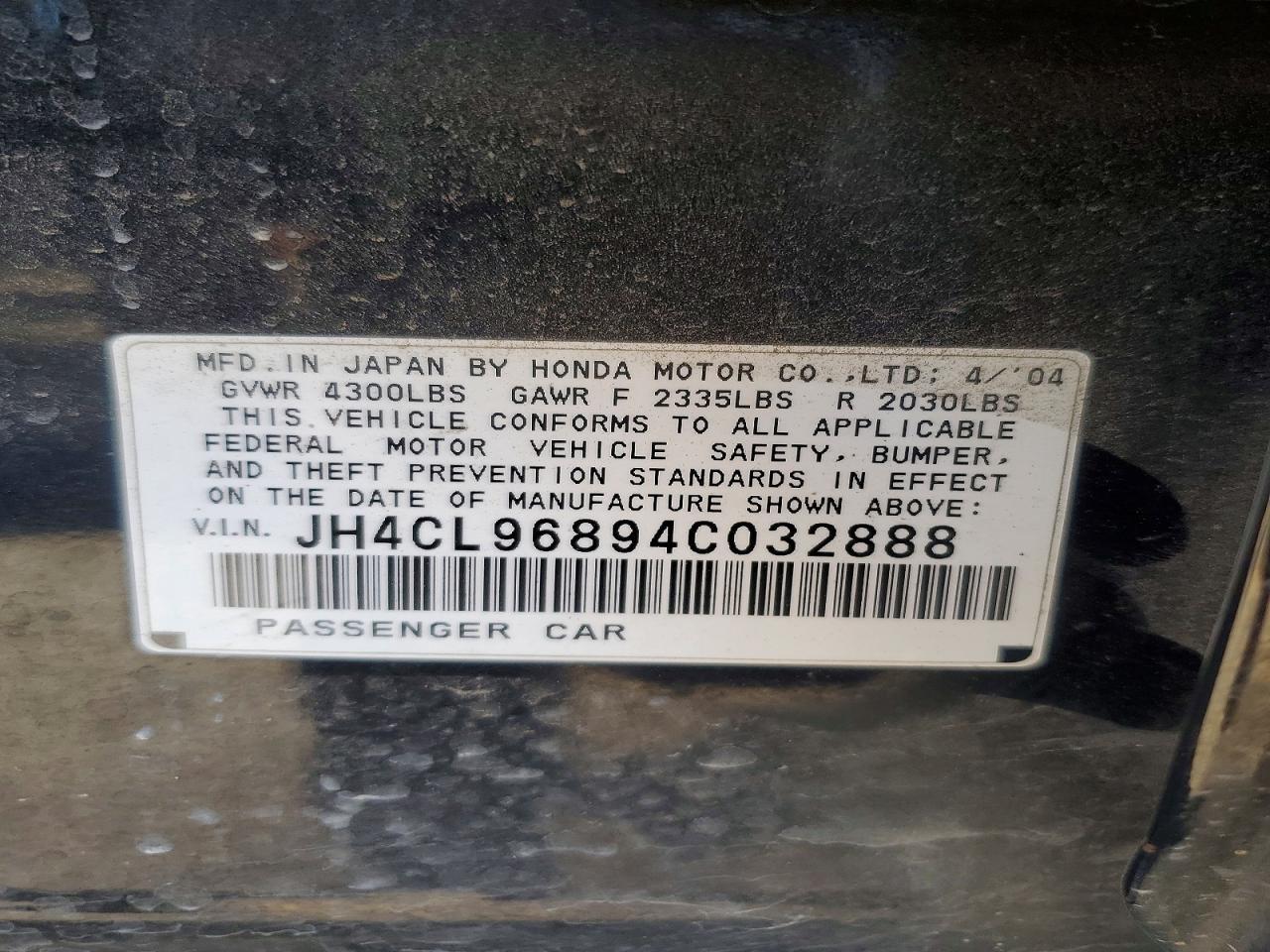 2004 ACURA TSX