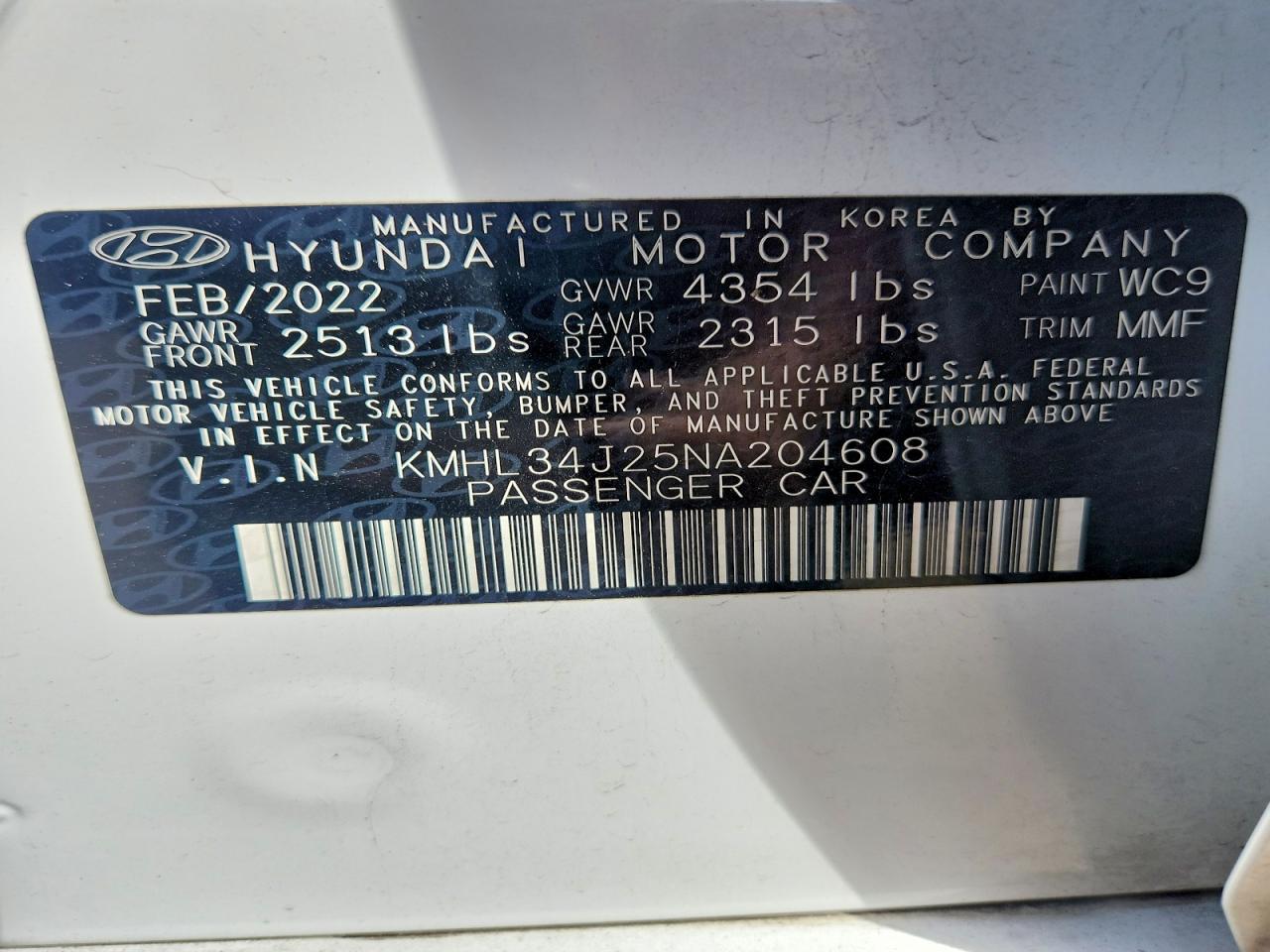 2022 HYUNDAI SONATA