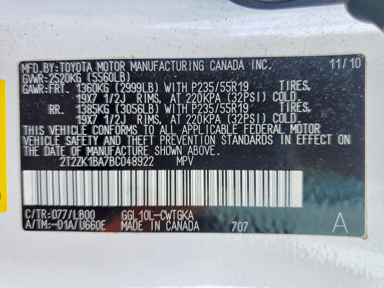 2011 LEXUS RX 350