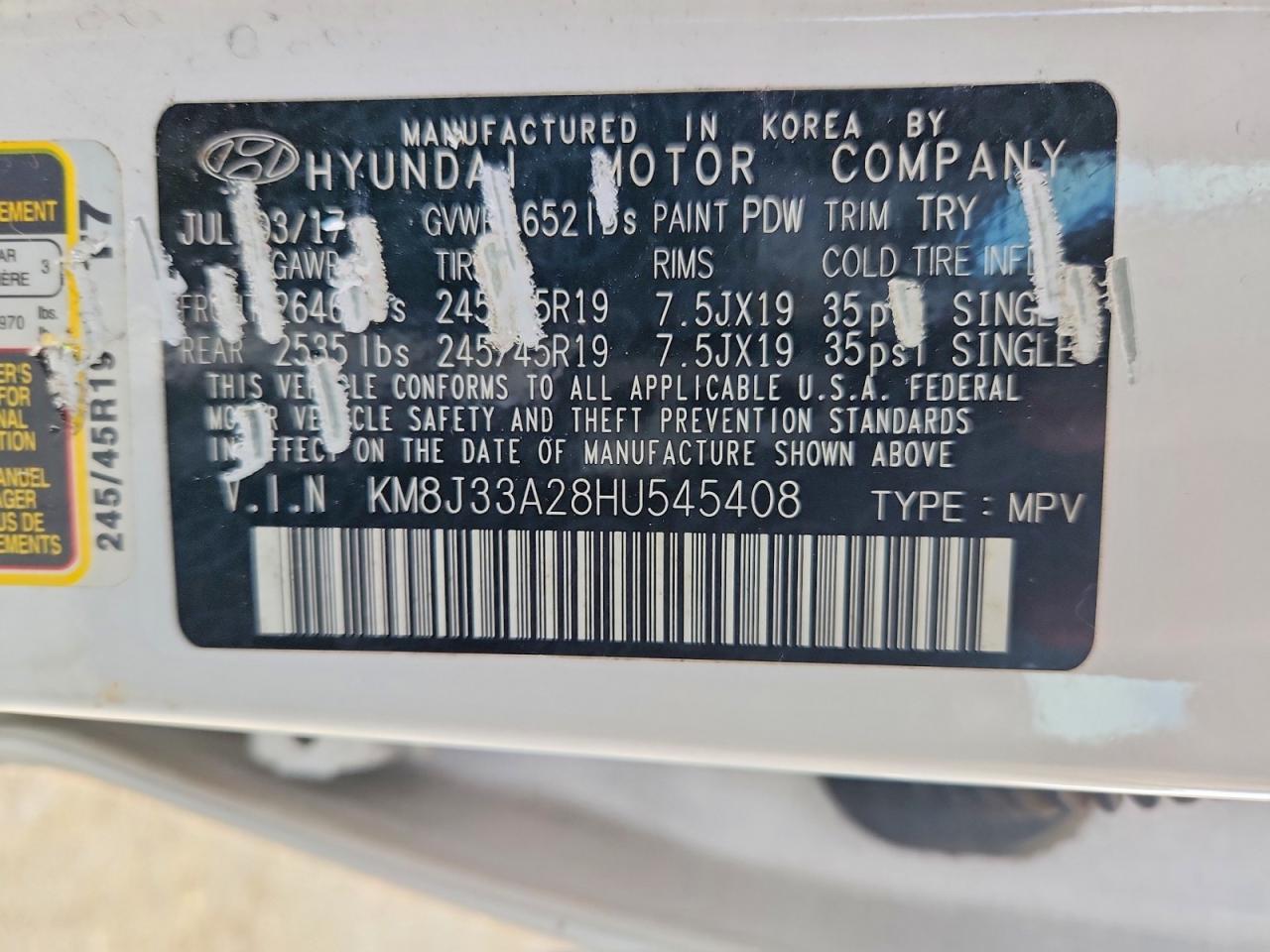 2017 HYUNDAI TUCSON
