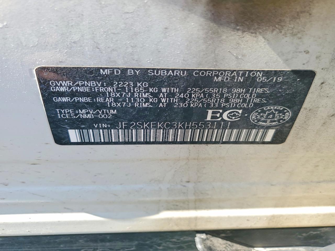 2019 SUBARU FORESTER