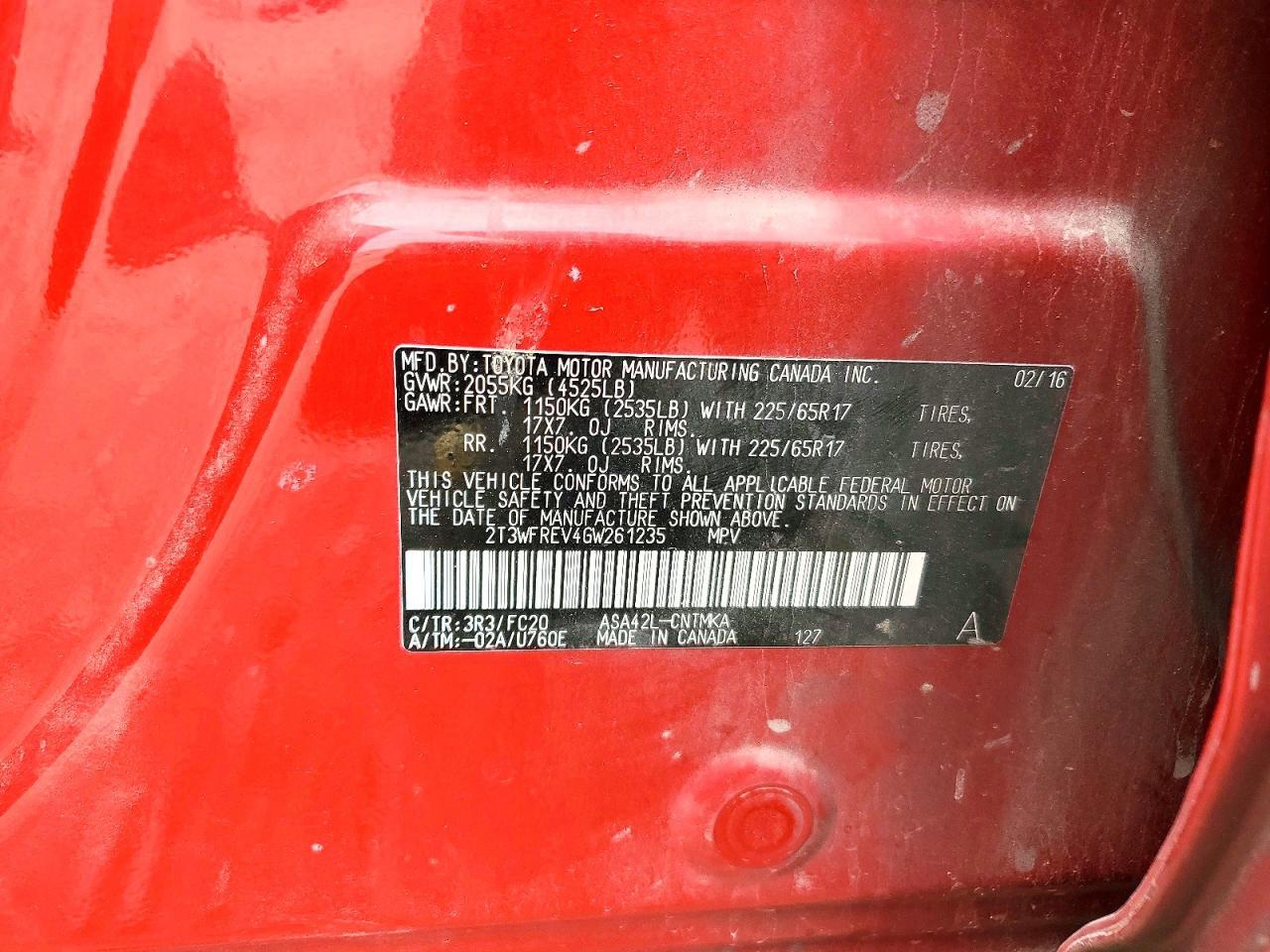 2016 TOYOTA RAV4