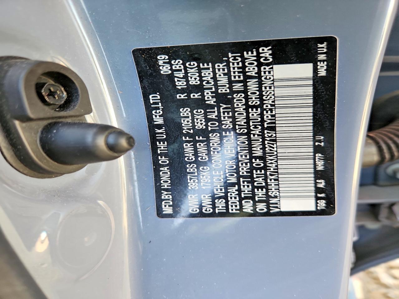 2019 HONDA CIVIC