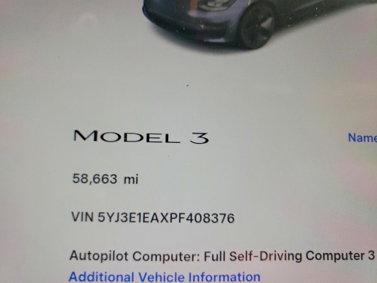 2023 TESLA MODEL 3