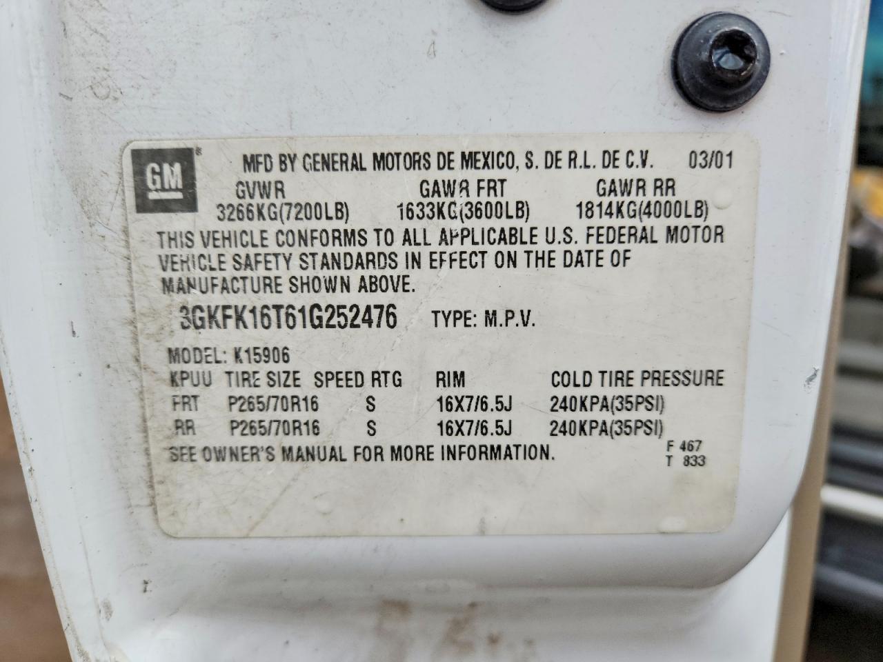 2001 GMC Yukon XL
