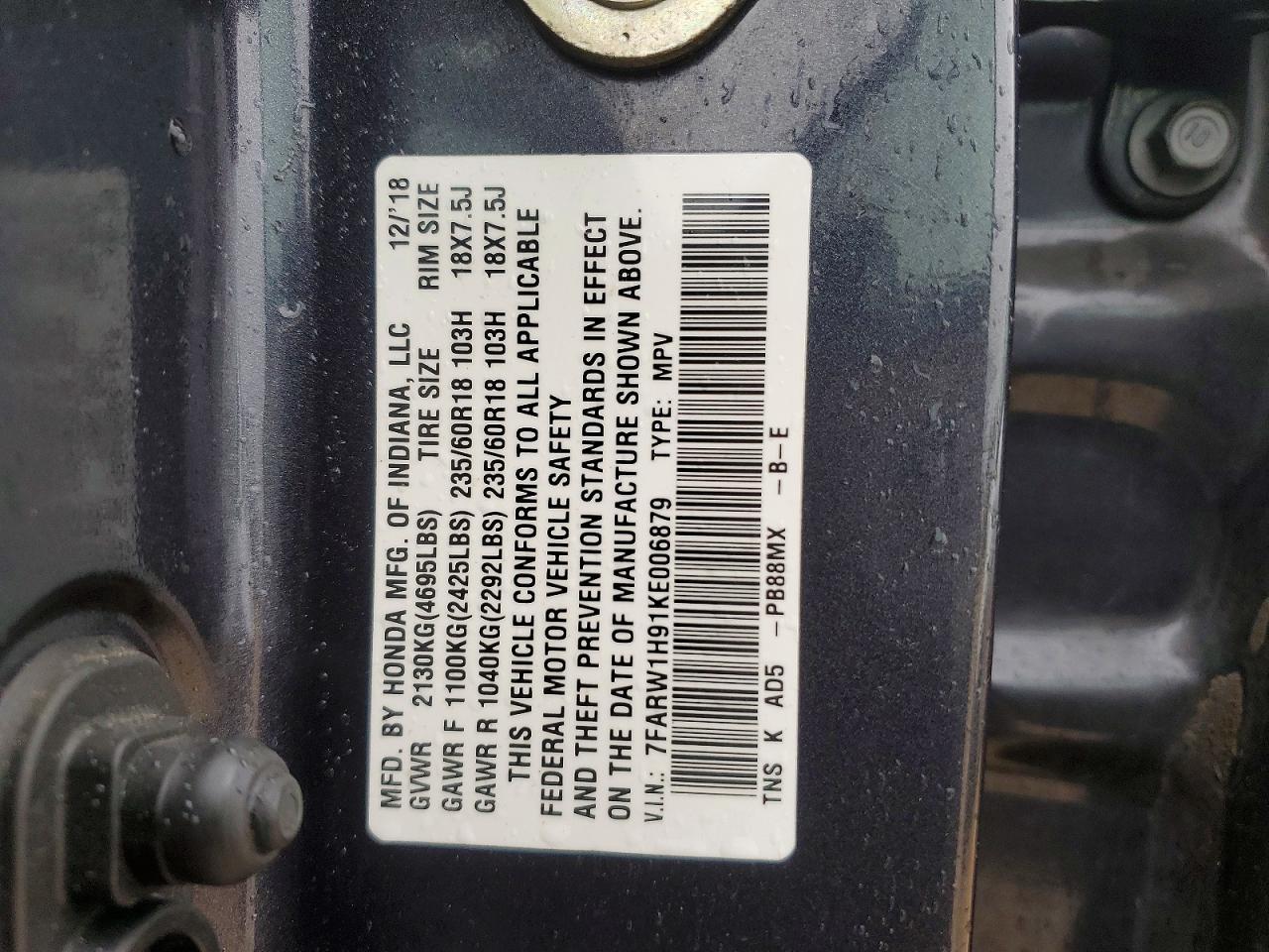 2019 HONDA CR-V