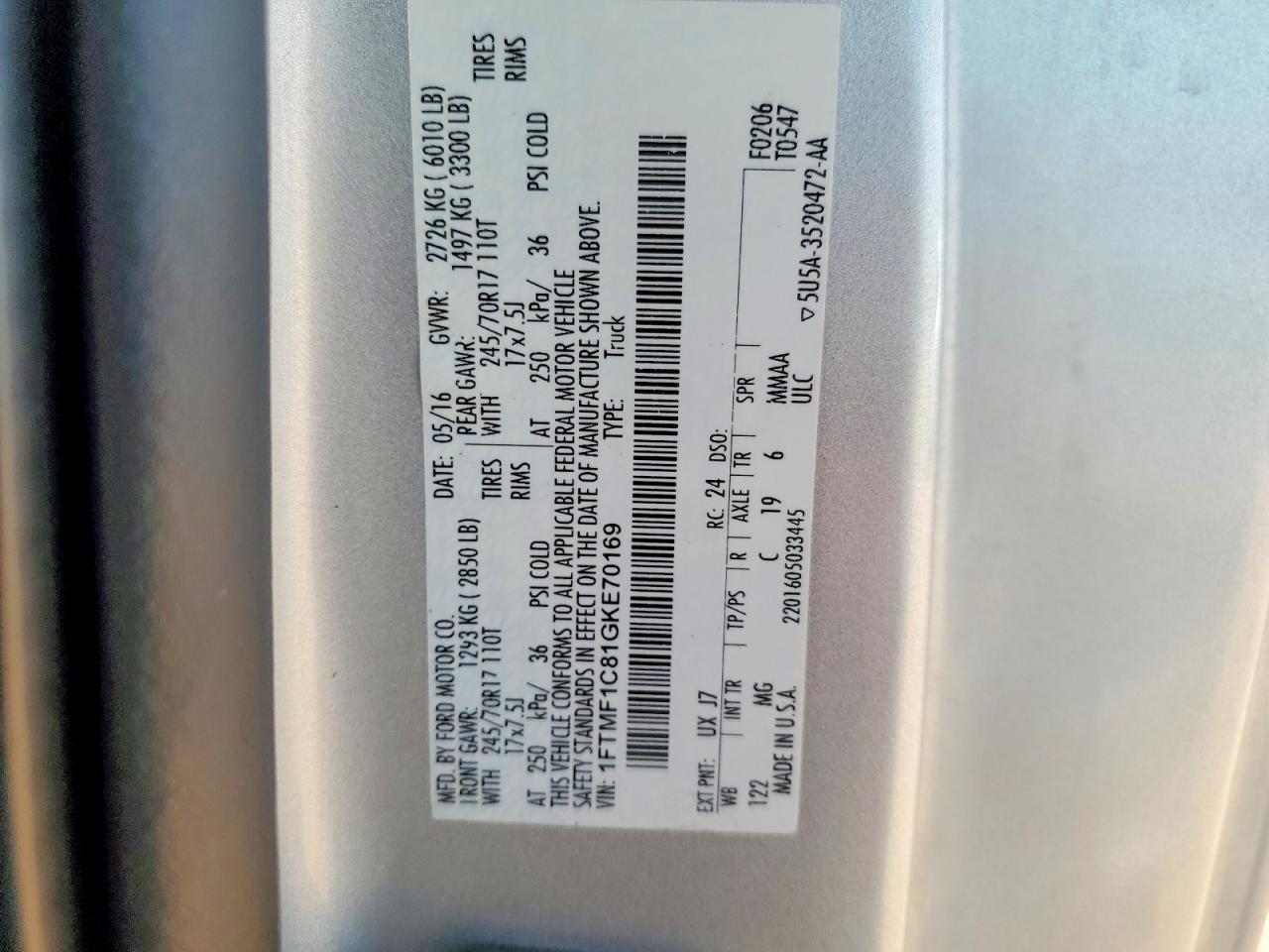 2016 FORD F-150