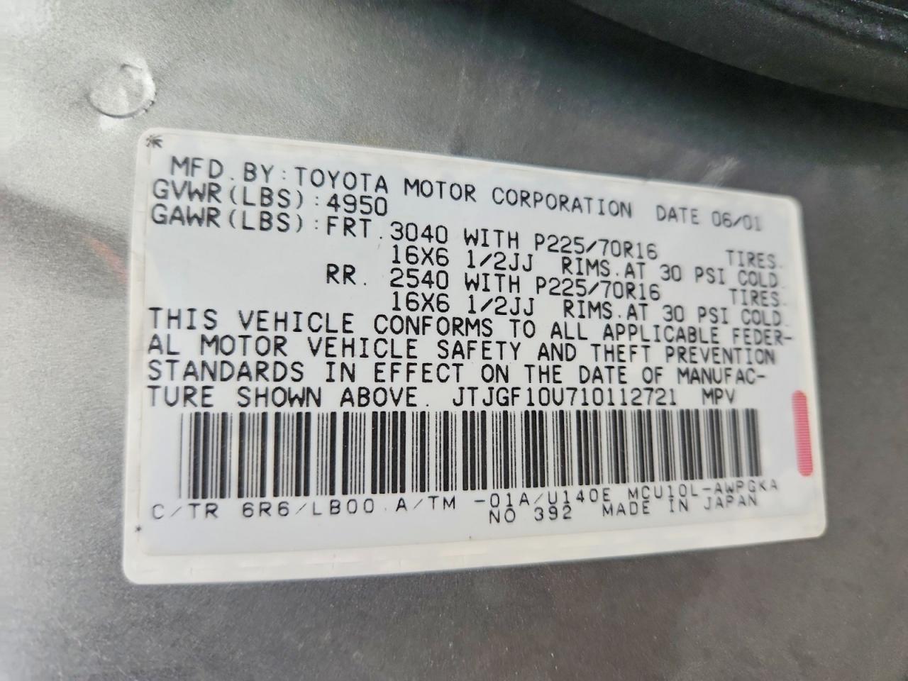 2001 LEXUS Rx 300
