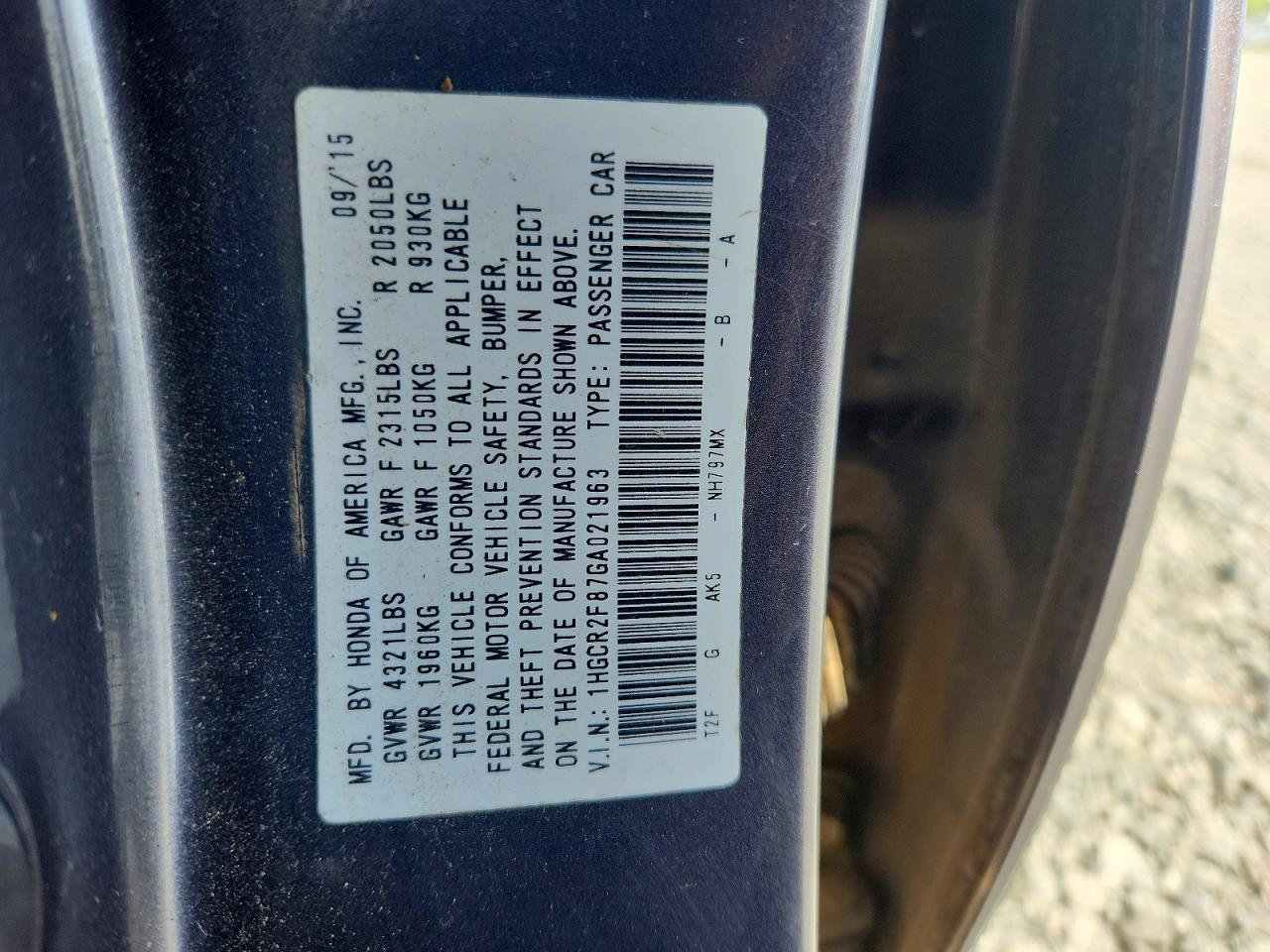 2016 HONDA ACCORD