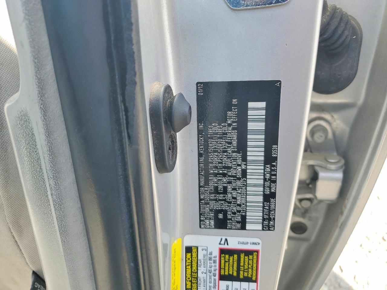 2012 TOYOTA VENZA