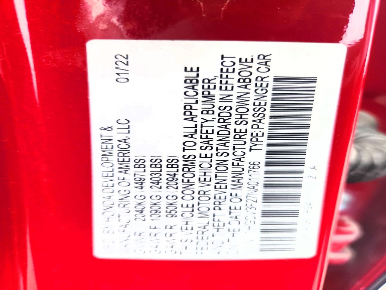 2022 HONDA ACCORD