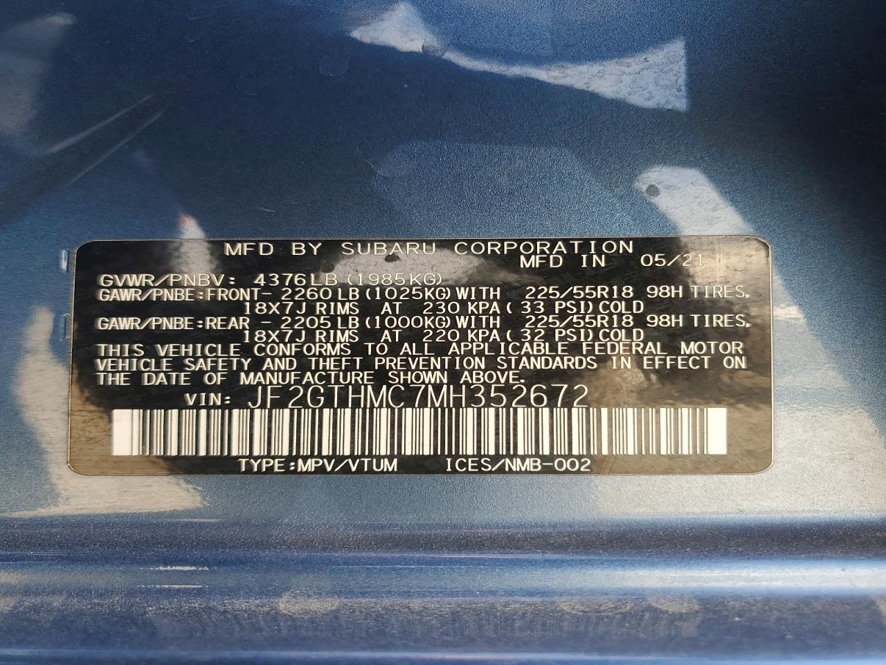 2021 SUBARU Crosstrek
